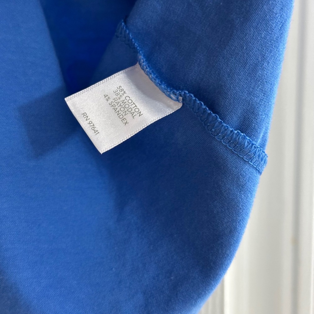 NEW J.Jill Blue Cerulean Soft Stretch Casual Boho Top Half Sleeve Women's XL - Picture 5 of 6